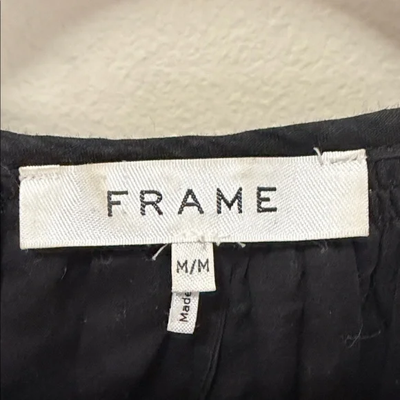 FRAME Black Puff Sleeve Eyelet Dress - Picture 3 of 14